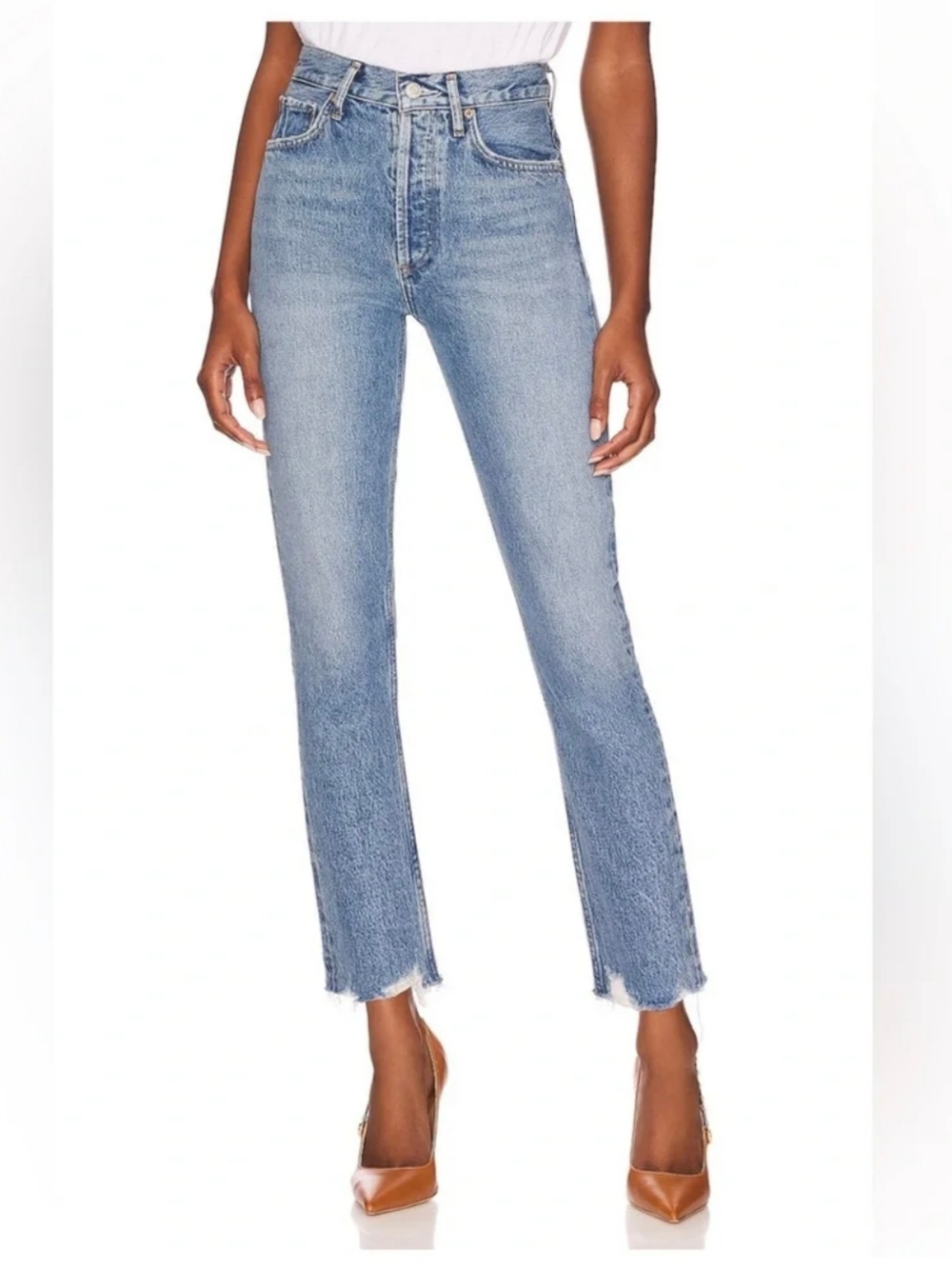 Agolde RILEY Crop High-Rise Straight Jeans In Haven Size 29